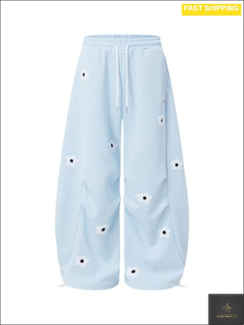 Aelfric Eden Wide Leg Embroidered Sweatpants Barrel Lounge Trousers